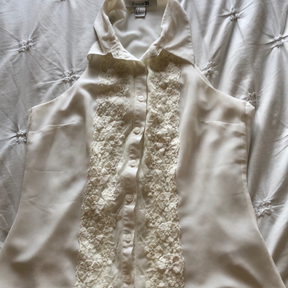 White Forever 21 lace top